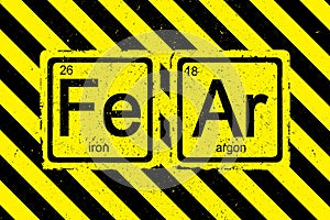 The chemical elements of the periodic table, Fear- text on grunge background