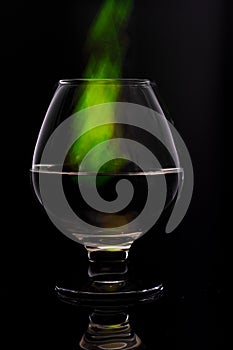Chemical evaporation from glass. Green evaporation from glass