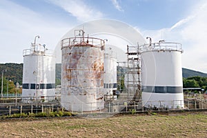 Chemical factory storage old tank industrial area