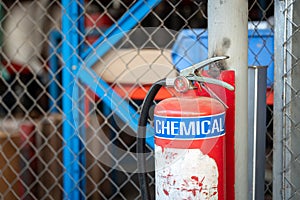 A chemical fire extinguisher.