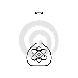 Chemical flask and atom vector icon