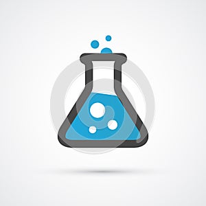 Chemical flask color flat icon