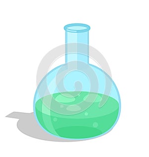 Chemical Flask with Green Substance Vector Icon