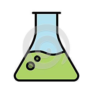 chemical flask lineal color vector icon
