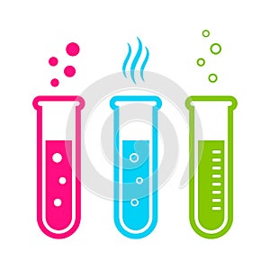 Chemical flask vector icon set
