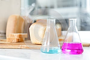 Chemical flasks for analysis of quality of bread and baking products