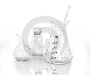 Chemical flasks with glass ,