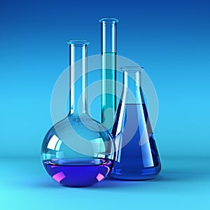 Chemical flasks with reagents
