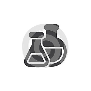 Chemical flasks vector icon