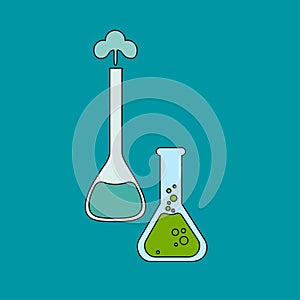 Chemical flasks Vector illustration