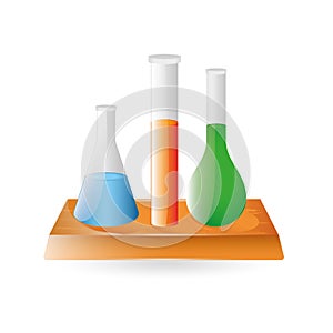 Chemical flasks. Vector illustration decorative design