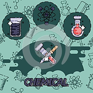 Chemical flat concept icons