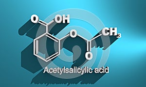 Chemical formula of acetylsalicylic acid photo