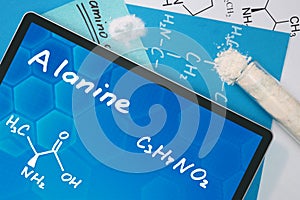 Chemical formula of Alanine .