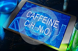 The chemical formula of caffeine photo