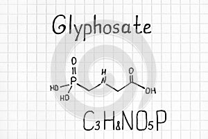 Chemical formula of Glyphosate.