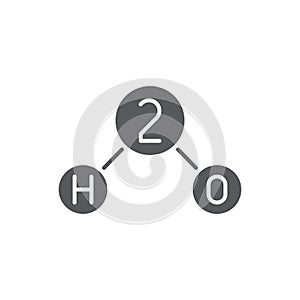 Chemical formula H2O vector icon symbol isolated on white background