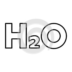 Chemical formula H2O water icon vector illustration outline style image