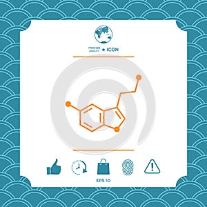 Chemical formula icon. Serotonin