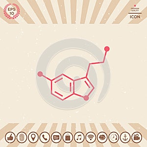 Chemical formula icon. Serotonin