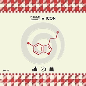 Chemical formula icon. Serotonin