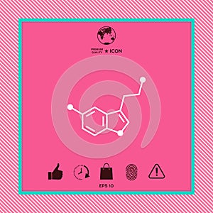 Chemical formula icon. Serotonin