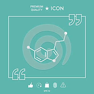 Chemical formula icon. Serotonin