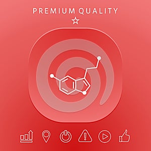 Chemical formula icon. Serotonin