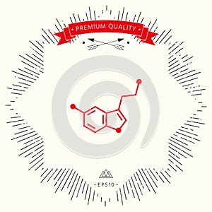 Chemical formula icon. Serotonin