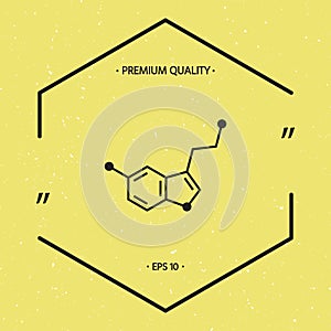 Chemical formula icon. Serotonin