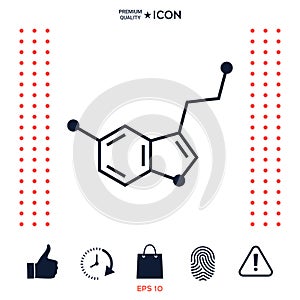 Chemical formula icon. Serotonin