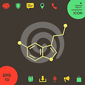 Chemical formula icon. Serotonin