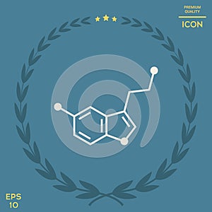 Chemical formula icon. Serotonin