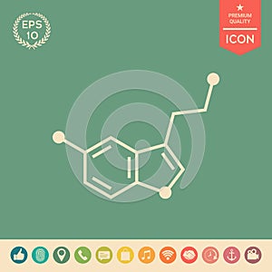 Chemical formula icon. Serotonin