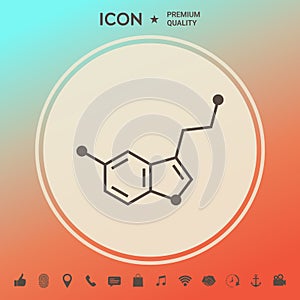 Chemical formula icon. Serotonin