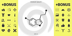 Chemical formula icon. Serotonin