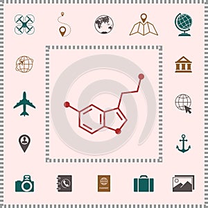 Chemical formula icon. Serotonin