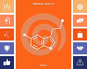 Chemical formula icon. Serotonin