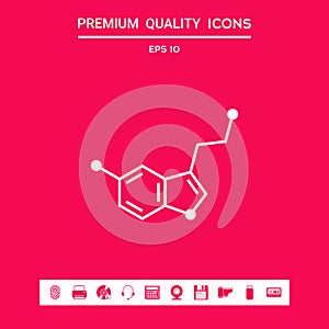 Chemical formula icon. Serotonin . Graphic elements for your design