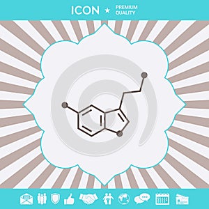 Chemical formula icon. Serotonin. Graphic elements for your design