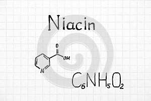 Chemical formula of Niacin.