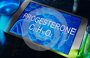 The chemical formula of progesterone