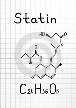 Chemical formula of Statin photo