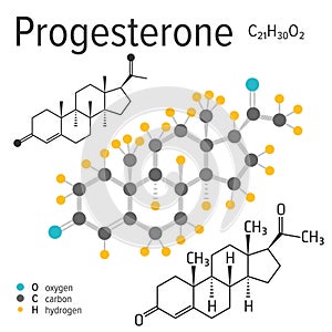 Chemical formula of a vector progesterone molecule