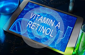 The chemical formula of Vitamin a (retinol) photo