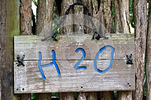 Chemical formula of water - H2O sign