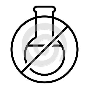 Chemical free line vector icon. Organic food illustration sign. no additives symbol. no preservatives logo.