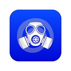 Chemical gas mask icon digital blue