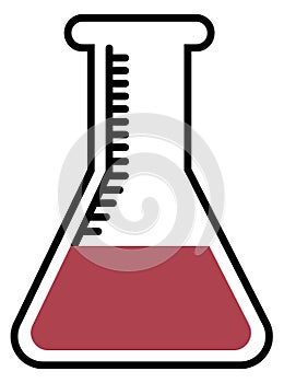 Chemical glass icon. Laboratory equipment. Science symbol