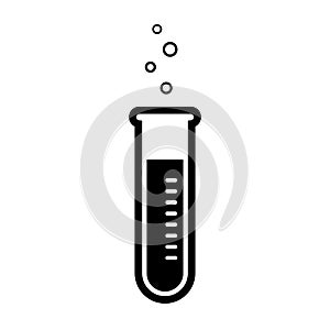 Chemical glass tube vector icon